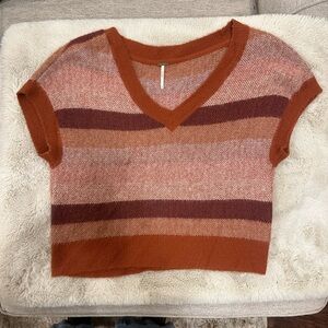 Orange striped Free People vest! Size XS, but fits like a small!